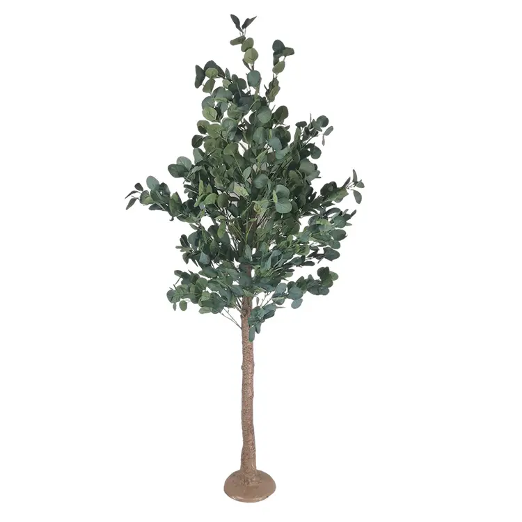 Faux Silk Silver Dollar Eucalyptus Tree Artificial Fake Eucalyptus Leaves Plants for Indoor Home Office Decor