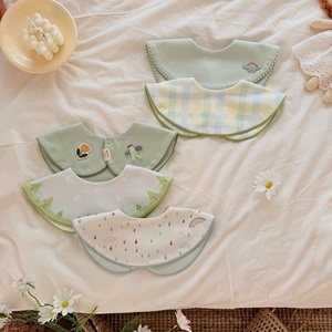 Aiwoyoo Babero de Algodón con Borde en Contraste y Patrón de Dibujos Animados de Animales para Bebés y Niños Pequeños de 26 Pulgadas, Absorbente y de Secado Rápido - Product Image 2