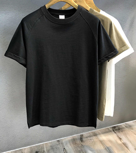 T-shirt da Uomo di Alta Qualità, Stile Americano Streetwear, Stampa Oversize, Spalle Cadenti, <span class=keywords><strong>in</strong></span> Cotone Slub - Product Image 3