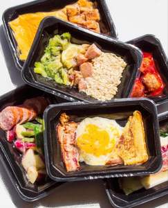 Bagasse jetable biodégradable à haute barrière personnalisée sans PFAS plateaux scellés par peau sous vide emballage <span class=keywords><strong>de</strong></span> plats préparés pour les repas - Product Image 2