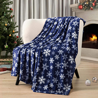 Couverture en flanelle de Noël de qualité supérieure, motif flocon de neige, douce, respirante, chaude et confortable, pour la détente quotidienne et l'utilisation toute l'année
