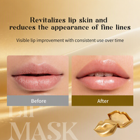 Masque Lèvres Hydratant et Nourrissant en Tissu Wishgan Or & Rose à l'Hamamélis, Pamplemousse et Acide Hyaluronique - Soin Éclaircissant et Hydratant pour la Peau