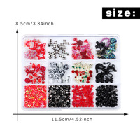 Ensemble de breloques pour ongles assorties en forme de nœud papillon, rose, papillon et cœur avec strass plats pour la décoration d'ongles DIY
