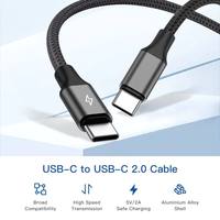 CHXDEV Câble de données tressé de haute qualité en gros, Type C, 1m, PD3.1, 240W, 48V, 5A, charge rapide, transfert de données 480Mbps, Type C