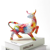 Sculpture de taureau créative en résine à transfert thermique, ornement de bureau, figurine personnalisée, décoration intérieure pour bureau et maison, fourniture d'usine