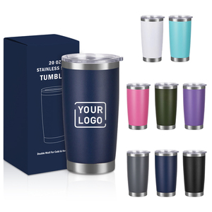 Custom Double Wall Stainless Steel Metal <b>Cup</b> 20oz Travel Mug <b>Insulated</b> Coffee Tumbler BPA Free Spill-proof Magnetic Lid Straw - Product Image 1