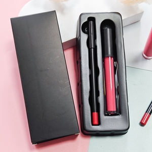 Lip Gloss Liner Matte beludru 2-in-1, Set lipstik cair tahan air dan tahan keringat tahan lama perlindungan penuh - Product Image 2