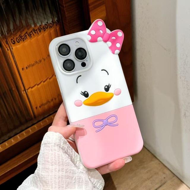2025 Soft Colorful Fashion Shockproof Cover Cute Girls love 3D Cartoon Silicone Phone case for iphone 16 15 14 Pro Max 17
