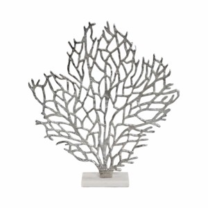 Coral Sculpture On Marble Base Metal Coastal Decor For Home And Bathroom <b>Coffee</b> <b>Table</b> Art - Product Image 4