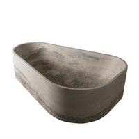 Baignoire monolithique rectangulaire en marbre naturel massif sculpté, à poser ou autoportante, pour hôtels, villas, intérieur et extérieur, vente en gros