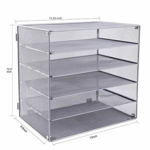 Office Home or School Metal <b>File</b> Letter <b>Organizer</b> with 5 Trays Paper Sorter Desk <b>Organizer</b> - Product Image 3
