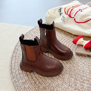 <span class=keywords><strong>Botas</strong></span> de Lujo <span class=keywords><strong>para</strong></span> Niños Estilo Británico Tacón Grueso Suela de Goma <span class=keywords><strong>Botas</strong></span> de PU <span class=keywords><strong>Botas</strong></span> Cortas de Cuero Suave <span class=keywords><strong>para</strong></span> Niños y <span class=keywords><strong>Niñas</strong></span> - Product Image 3