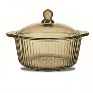 Glass Salad Bowl <b>Camping</b> High Temperature Resistance 800ML Modern Stylish Eco-friendly Food Bowl Tableware Kitchen Home Soup Pot - Product Image 3