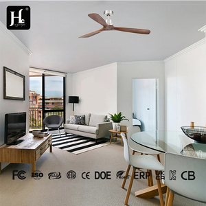 52-inch modern <b>ceiling</b> fan for outdoor or indoor use, with <b>remote</b> <b>control</b>, large solid wood blades, bronze finish, for patio - Product Image 3