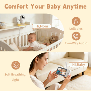 Baby Monitor 1080P Dual Mode <span class=keywords><strong>da</strong></span> 5 Pollici con Telecamera WiFi, Opzione Spegnimento, Modalità Privacy, Rilevamento Movimento e Pianto, Audio Bidirezionale - Product Image 3