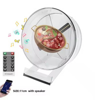 Projecteur d'hologramme de contrôle d'application mobile de 11cm fabriqué en usine ventilateur d'hologramme 3d Led rond avec couvercle nouveau ventilateur holographique 3d Portable