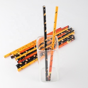 Thân Thiện Với Môi Tái Sử Dụng PP In Ống Hút Mẫu Miễn Phí Halloween Thiết Kế Bí Ngô Spider Bat Cho Uống - Product Image 5