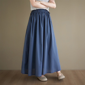 Nouvelle <span class=keywords><strong>jupe</strong></span> <span class=keywords><strong>longue</strong></span> maxi ample et fluide à double couche de couleur unie pour femme, style bohème décontracté, <span class=keywords><strong>plissée</strong></span>, pour le quotidien, vente en gros - Product Image 2