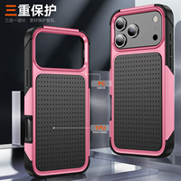 Coque de téléphone antichoc robuste 3-en-1 avec couleurs contrastées pour iPhone 18 17 Pro Max 16 15 14 Plus 13 12 Pro 11