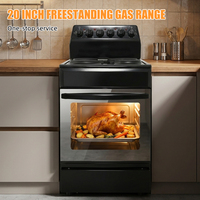 Kompor Gas Listrik Profesional Multifungsi 7000W 20 Inci Besi Hitam 220V dengan Oven