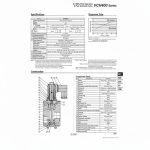 Vanne de commande d'électrovanne VCH410-5D-04G SMC Pneumatics - Product Image 1