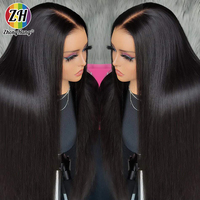 Wig rambut manusia Vietnam asli panjang 30 inci, lurus alami, keriting, kepadatan 250%, wig tanpa lem, sudah dirapikan, untuk wanita
