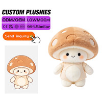 Peluche Champignon Label Proof avec oreilles crème et yeux noirs ronds, OEM ODM pour l'affichage en coin des rayonnages de magasins de jouets