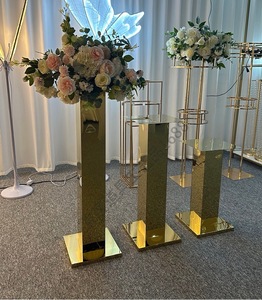 Gold Silver Metal Table Centerpiece <strong>Flower</strong> Stand Wedding Decoration Table Centerpieces Tall Metal <strong>Flower</strong> Stand <strong>Vase</strong> - Product Image 1