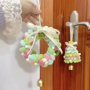 Paket Bahan Dekorasi Pohon Natal Buatan Tangan DIY, Termasuk Bahan Batang Terpilin, Lonceng, Bola Bulu, dan Pita Natal - Product Image 5