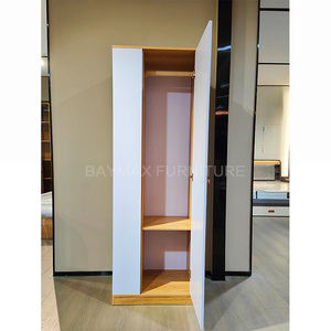 简易衣柜橱柜三聚氰胺中密度纤维板木制衣柜带储物架 - Product Image 4