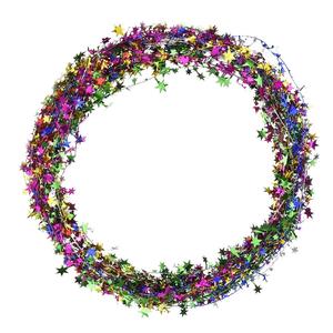 147.6 ft多色スターガーランドワイヤードクリスマスティンセルガーランド木用金属製小型ミニ6ロール装飾用 - Product Image 5