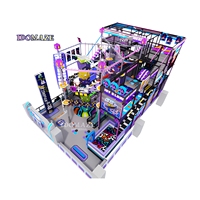 Parc d'aventure intérieur pour adolescents et adultes IDO MAZE, aire de jeux néon pour enfants, parcours de tyrolienne intérieur, zone de jeux d'obstacles