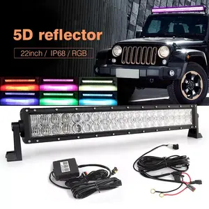 ADT 40 Chiếc Đèn Led Thanh Gắn Nóc Điều Khiển Ứng Dụng Công Suất Cao 120W 4X4 5d RGB 22 Inch Thanh Đèn Led Offroad Cho Xe Hơi Xe Tải