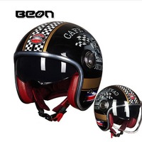 Casco Retro ABS para Motocicleta, para Hombre y Mujer, Uso en las Cuatro Estaciones, Doble Visera, Protección Solar de Verano para Scooter Eléctrico