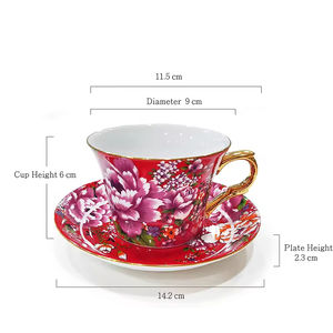 Juego de Té de Alta Calidad con Diseño de Peonía Amarilla y Símbolo de Larga Vida, Juego de Té Gaiwan Chino Premium en Oferta - Product Image 2