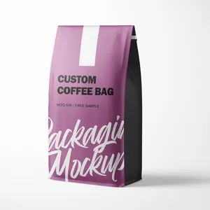 Custom Gravure Printing Packaging Bags Heat Seal 4 Side Sealing Bag Biodegradable Material Coffee Bean Bag