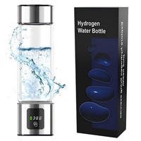 Bouteille d'eau riche en hydrogène à haute concentration (1500ppb) en verre, 460 ml, alimentée par USB, avec LED, pour la maison et la voiture – Meilleure vente