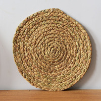 Napperons tissés en jacinthe d'eau cousus à la main ronds et ovales tissés naturels sur mesure pour la décoration de table