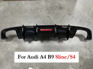 Diffusore Posteriore in Fibra di Carbonio Nero Lucido per <span class=keywords><strong>Audi</strong></span> <span class=keywords><strong>A4</strong></span> S4 B9 2017-2020 <span class=keywords><strong>Sline</strong></span> - Product Image 3