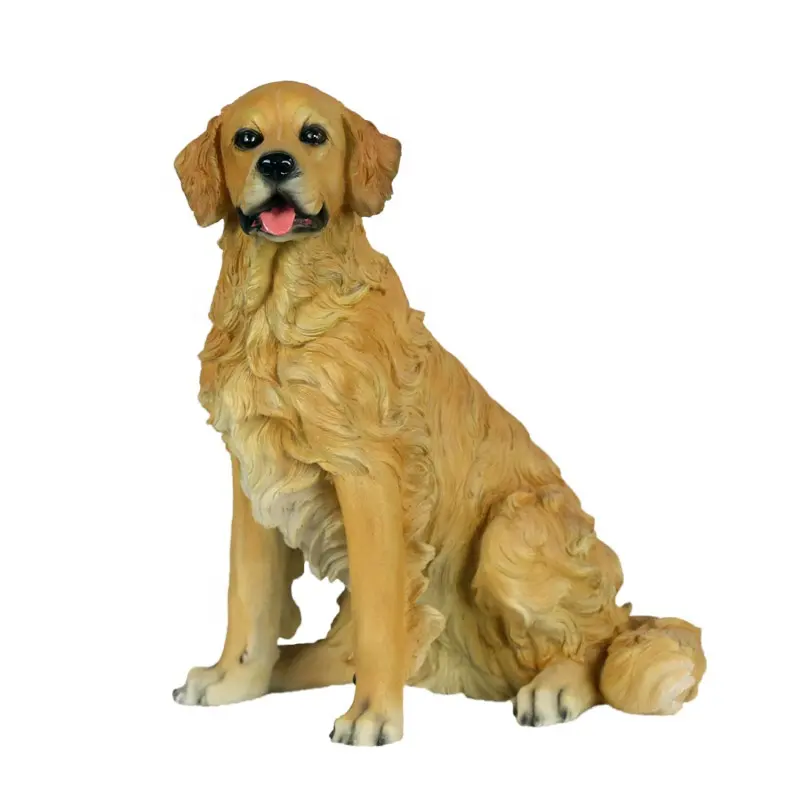 Factory Custom resin decor dog Outdoor simulation realistic sculpture Golden Labrador Dog Figurine Statue Pet Lovers Sculpture