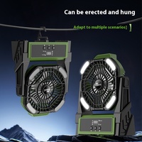 Ventilateur d'extérieur multifonction rechargeable Ventilateur de table USB à piles Ventilateur de camping portable avec lampe à led