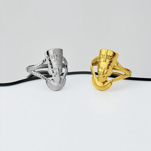 Anello per Uomo e Donna, il Fascino della Regina dell'Africa in Egitto, Anello Regolabile con Gioiello della Dea Africana - Product Image 4