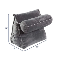 Vente en gros Oreiller de lecture et de télévision en forme de coin super doux avec traversin réglable en mousse à mémoire de forme en velours pour le repos