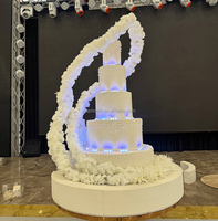 Support de gâteau LED lisse, centre de table, socle en acrylique, présentoir, décoration de scène de mariage, décoration de table d'événement