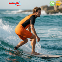 Combinaison de plongée courte en néoprène pour homme OEM, fermeture éclair dorsale, orange et noir, pour le surf, la plongée et le snorkeling, idéale pour les vacances d'été