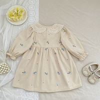 Vêtements pour bébé printemps 2-7 ans Robe de fête pour fille Broderie fleur Automne Robes de princesse pour enfants Vêtements pour filles Robe de sœur