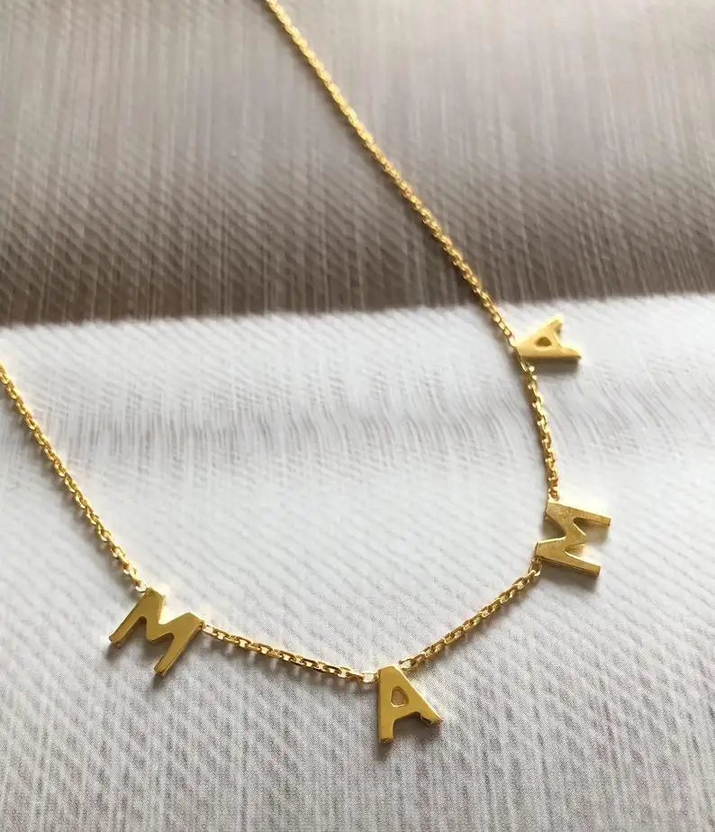 2020 Women Necklaces Jewelry Mom Gold Color Initial Letter Necklaces Mother's Day Gifts