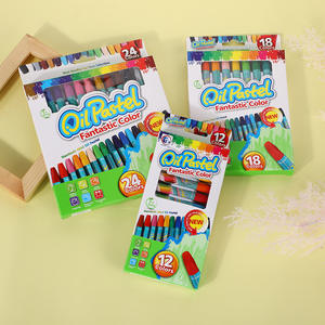 Crayons de cire OEM en gros, lot de 12/18/24 couleurs, lavables, hexagonaux, non toxiques, fourniture d'usine - Product Image 2