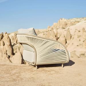 Conjunto de sofás de jardín con estructura de aluminio resistente a la intemperie en forma de L para villa, patio, casa de huéspedes, hotel, cafetería - Product Image 3