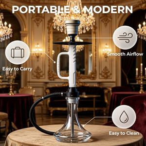 Set de Shisha Portátil Moderno, Pipa de Agua Mini de Acero Inoxidable y Aleación de Aluminio con Boquilla y Manguera para Viajes, Bar, Regalo - Product Image 4